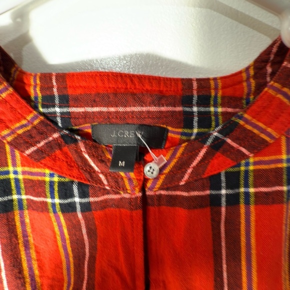 J. Crew Red Plaid Ruffle Blouse - Picture 5 of 8